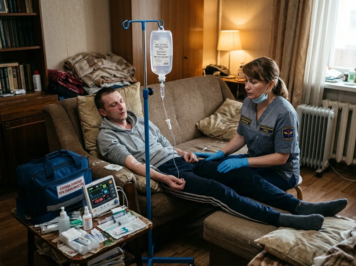 Купирование синдрома отмены у пациента с наркотической зависимостью, медицинская процедура в домашних условиях, нарколог рядом